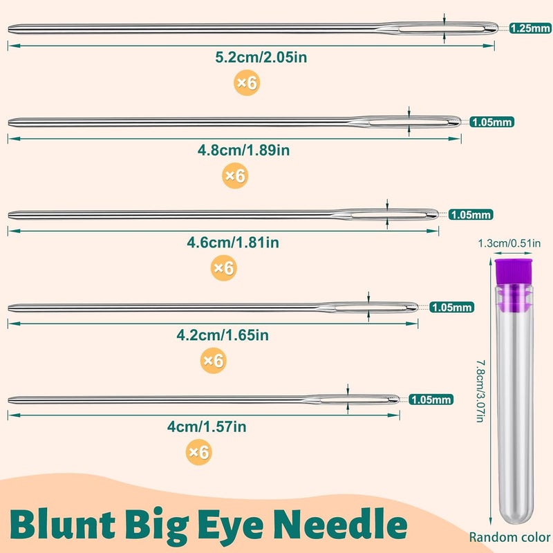 Bupete Large Eye Blunt Needles, 5 Sizes Sewing Needles, Metal Yarn Needles, Embroidery Needles for Hand Sewing for Knitting Sewing Crochet - Image 2